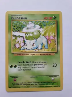 Starter Pokemon Base Set Bulbasaur, Pikachu, Squirtle, Charmander #44,58,63,46 - Image 1
