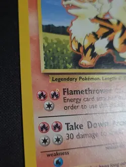 Arcanine Pokemon TCG Base Set, Unlimited, LP+ Error Yellow Dot - Image 2