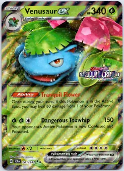 Venusaur ex Stellar Crown Stamped Oversized/Jumbo 001/142 (NM) - Pokemon TCG - Image 1