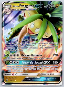 Alolan Exeggutor GX 74/111 (NM) - Sun & Moon: Crimson Invasion - Pokemon TCG - Image 1