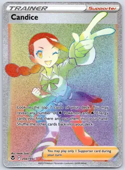 Candice (Secret) 204/195 (NM) - SWSH12: Silver Tempest Rainbow Pokemon TCG - Image 1