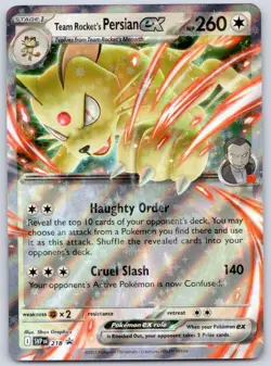 Team Rocket's Persian ex SVP 218 (NM) Scarlet & Violet Black Star Promo Pokemon - Image 1