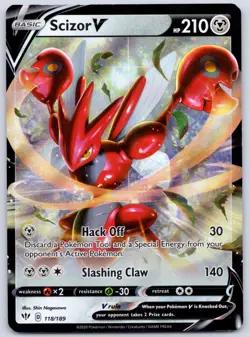 Scizor V 118/189 (NM) - SWSH03: Darkness Ablaze - Ultra Rare - Pokemon TCG - Image 1