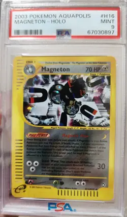 PSA 9 Pokemon TCG Aquapolis Holo Rare Magneton H16/H32 MINT Condition - Image 1