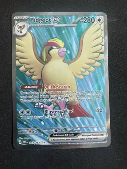 Pidgeot ex 217/197 Obsidian Flames Full Art Ultra Rare Holo Pokemon TCG 2023 NM - Image 1