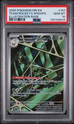 2025 POKEMON DRI EN-DESTINED RIVALS #187 TEAM ROCKET'S SPIDOPS PSA 10 - Image 1