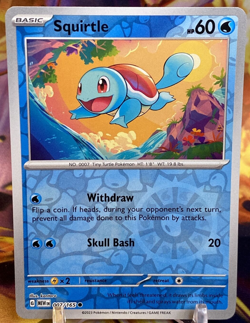Squirtle - 007/165 - Pokemon Scarlet & Violet 151 - Reverse Holo - NM - Image 1