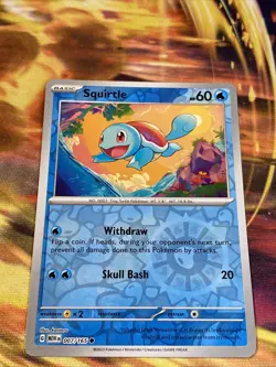 Squirtle - 007/165 - Pokemon Scarlet & Violet 151 - Reverse Holo - NM - Image 3