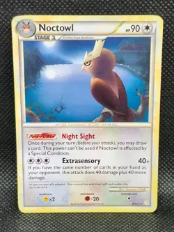 Pokemon Noctowl HeartGold SoulSilver Rare 8/123 Played Condition - Image 1
