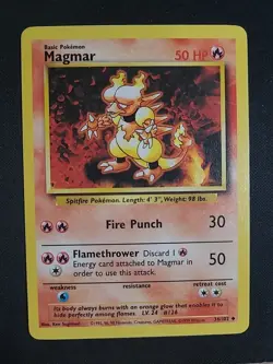 Magmar 36/102 Uncommon WOTC Base Set Pokemon LP - Image 1