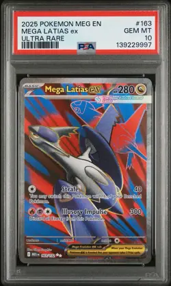 2025 POKEMON MEG EN-MEGA EVOLUTION ULTRA RARE #163 MEGA LATIAS EX PSA 10 - Image 1
