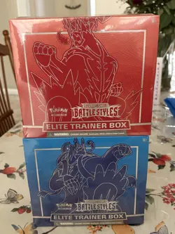(2) Pokemon Battle Styles ETB Red & Blue NEW & SEALED Elite Trainer Card Boxes - Image 1