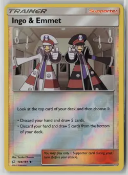 Ingo & Emmet 144/181 Pokemon Team Up Reverse Holo Card Near Mint (NM) 1 - Image 1