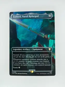 MTG The Lord of the Rings Anduril, Narsil Reforged (Borderless) 491 NM - Image 1