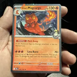 Pokemon Ethan's Magcargo 036/182 Destined Rivals Cosmo Holo Blister Exclusive NM - Image 2