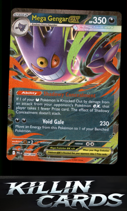 Mega Gengar ex 056/094 Pokemon Double Rare ME02: Phantasmal Flames Card NM - Image 1