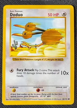 DODUO 48/102 COMMON BASE SET SHADOWLESS POKEMON MP - Image 1