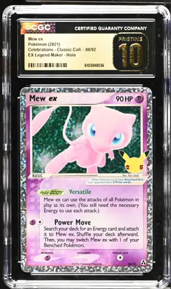 MEW EX Celebrations EX Legend Maker Holo #88 CGC Pristine 10 Pokemon - Image 1