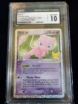 Mew ex 88/92 Celebrations: Classic Collection Holo CGC 10 Pokemon - Image 1