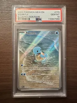 Pokemon Squirtle 170/165 Scarlet and Violet 151 English PSA 10 - Image 1
