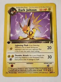 Pokemon Dark Jolteon Team Rocket 1st Edition 38/82 Uncommon English 2000 MP - Image 1