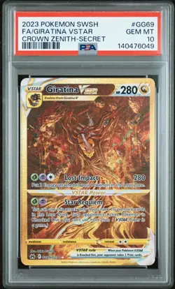 2023 POKEMON SWORD & SHIELD CROWN ZENITH SECRET FULL ART/GIRATINA VSTAR PSA 10 - Image 1