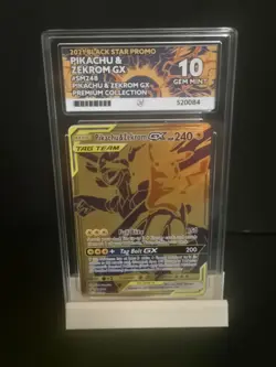 Pokemon TCG Pikachu & Zekrom GX Tag Team Sun & Moon SM248 ACE 10 GEM MINT - Image 1