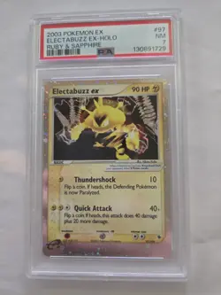 2003 POKEMON EX ELECTABUZZ EX HOLO RUBY & SAPPHIRE 97/109 PSA 7 - Image 1