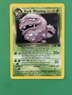 2000 Pokemon Dark Weezing Regular 31/82 Team Rocket NRMT - Image 1
