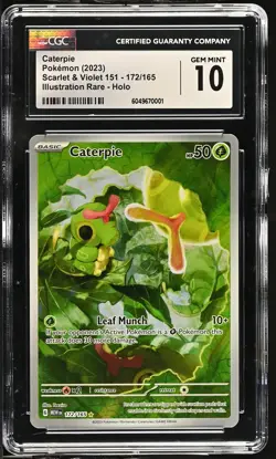 Pokemon GRADED 2023 Caterpie 172 S&V English 151 MEW IR GM 10 CGC - Image 1