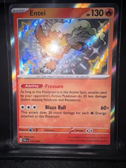 Entei Baby Shiny Holo Rare Paldean Fates 112/091 Pokemon TCG - Image 1
