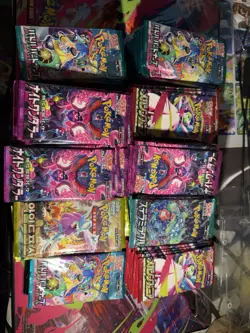 260x SEALED Japanese Pokemon Booster Pack Lot + Mystery Graded Slab– US Seller - Image 1
