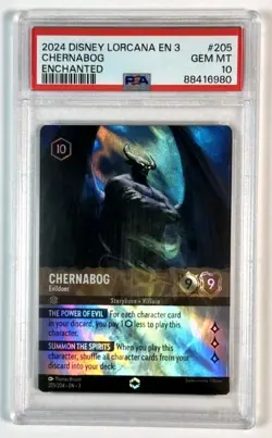 Disney Lorcana - Chernabog (Enchanted) PSA 10 - Into the Inklands 205/204 - Image 1