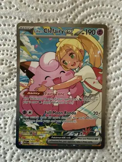 Pokemon Lillie's Clefairy EX Holo Fairy Card 280/217 English TCG - Image 1