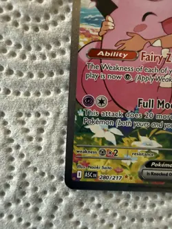 Pokemon Lillie's Clefairy EX Holo Fairy Card 280/217 English TCG - Image 2