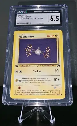 Magnemite CGC EX/NM 6.5 1st EDITION Pokemon (2000) Team Rocket 60/82 Slab Card🧲 - Image 1