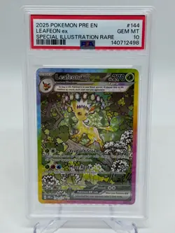 2025 Pokemon PRE EN Leafeon ex Special Illustration Rare Card #144 PSA 10 GEM - Image 1