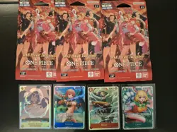 One Piece EB-03 Heroines Edition. 3 sleeved packs & 4 SR cards. - Image 1