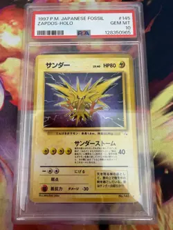Zapdos Fossil 1997 Japanese Holo #145 PSA 10 Pokemon TCG Card - Image 1