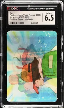 CGC 6.5 Ash Ketchum Pioneer Promo Badge Viz-Video PIKA-0020D/DVD 2000 Pokemon - Image 1
