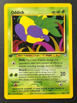Oddish 68/111 1st Edition Neo Genesis WOTC - Pokemon Card Near Mint - Image 1