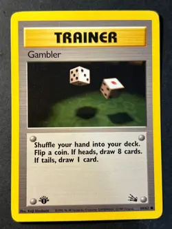 Gambler 60/62 1st Edition Fossil - Pokemon Card TCG - WOTC 1999 - Near Mint - Image 1