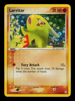 Pokemon Card Larvitar 62/109 Reverse Holo Foil ex Team Rocket Returns LP 2003 - Image 1