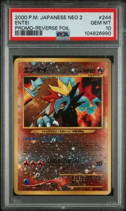 Pokemon Card Japanese - Entei Promo Reverse Foil #244 - PSA 10 - Japanese Neo 2 - Image 2