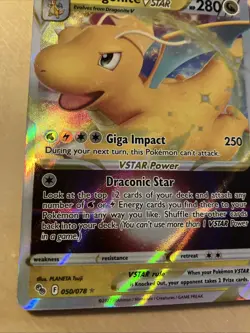 Dragonite VSTAR 050/078 Ultra Rare Half Art SWSH Pokemon Go POGO Card MINT - Image 2