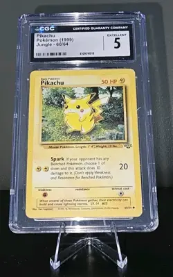 Chunky Pikachu CGC Excellent 5 Pokemon (1999) Jungle 60/64 Card Slab - Image 1
