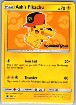 Ash's Pikachu - SM110 SM Promos - Pokemon Card - NM - Image 1