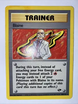 BLAINE Pokemon TCG Trading Card - RARE - 100/132 Gym Challenge - Image 1