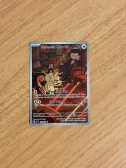 Team Rockets Meowth 203/182 Destined Rivals Illustration Card NM - Image 1