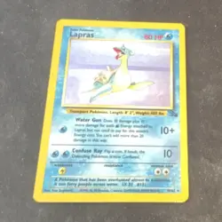 Pokemon Lapras 10/62 Fossil Rare Basic Water 80 HP English Card Stock - Image 1